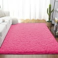 thumbnail image 1 of Dwelke Fluffy Shag Area Rugs Soft Fuzzy Shaggy Rugs for Girls Bedroom Kids Room Carpet Furry Throw Dorm Rug 4'x6'Hot Pink, 1 of 5