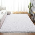 thumbnail image 1 of Dwelke Fluffy Shag Area Rugs Soft Fuzzy Shaggy Rugs for Girls Bedroom Kids Room Carpet Furry Throw Dorm Rug , 4'x6',White, 1 of 7