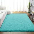 thumbnail image 1 of Dwelke Fluffy Shag Area Rugs Soft Fuzzy Shaggy Rugs for Girls Bedroom Kids Room Carpet Furry Throw Dorm Rug , 5'x8',Blue, 1 of 6