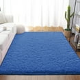 thumbnail image 1 of Dwelke Fluffy Shag Area Rugs Soft Fuzzy Shaggy Rugs for Girls Bedroom Kids Room Carpet Furry Throw Dorm Rug , 5'x8',Indigo, 1 of 7