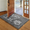 thumbnail image 1 of Dwelke Indoor Door Mat Entryway Rug Chenille Mats for Muddy Shoes Dogs Bathroom Mats With Non-Slip Backing Machine Washable Durable Rug,24"x36",Gray, 1 of 6