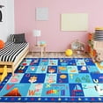 thumbnail image 1 of Dwelke Kids Rugs for Playroom ABC Educational Area Rug, Cute Cartoon Daycare Supplies, Kids Gift for Playroom Bedroom,4'x6'Blue, 1 of 6