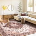 thumbnail image 1 of Dwelke Machine Washable Rug Vintage Washable Area Rugs with Non Slip Rugs for Living Room Bedroom Traditional Rug Accent Carpet, Home Decor Office Boho Rug,4'x6' Brown, 1 of 1