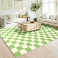 thumbnail image 1 of Dwelke Plaid Area Rug Checkered Rug Washable Rugs For Living Room Carpet Green,5x8ft, 1 of 6