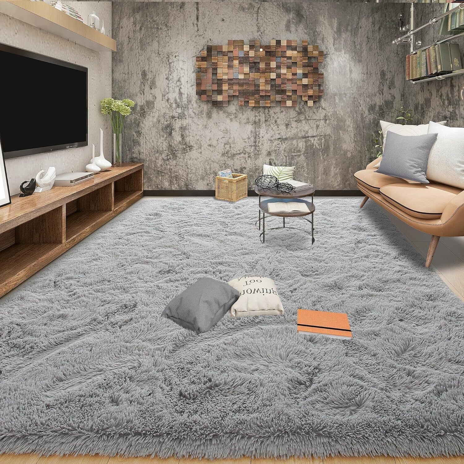 Dwelke Shaggy Area Rug 9x12ft, Ultra Fuzzy Large Plush Carpet for ...