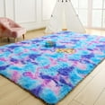 thumbnail image 1 of Dwelke Soft Colorful Rugs for Girls Room, Fluffy Rainbow Area rug Cute Floor Carpets Shaggy Playing Mat for Kids Baby Girls Bedroom Nursery Home Decor 4'x6'Blue, 1 of 7