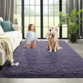 thumbnail image 1 of Dwelke Ultra Fluffy Rug Indoor Plush Soft Carpet for Living Room Anti-Skid Durable Area Rug 3x5ft Gray-purple, 1 of 5
