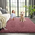 thumbnail image 1 of Dwelke Ultra Fluffy Rug Indoor Plush Soft Carpet for Living Room Anti-Skid Durable Area Rug 4x5.3ft Blush, 1 of 7