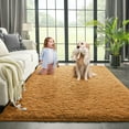 thumbnail image 1 of Dwelke Ultra Fluffy Rug Indoor Plush Soft Carpet for Living Room Anti-Skid Durable Area Rug 6x9ft Khaki, 1 of 7