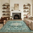 thumbnail image 1 of Dwelke Vintage Area Rug Floral Rugs Soft Bedroom Carpet for Living Room Home Decor,6'x9',Green, 1 of 6