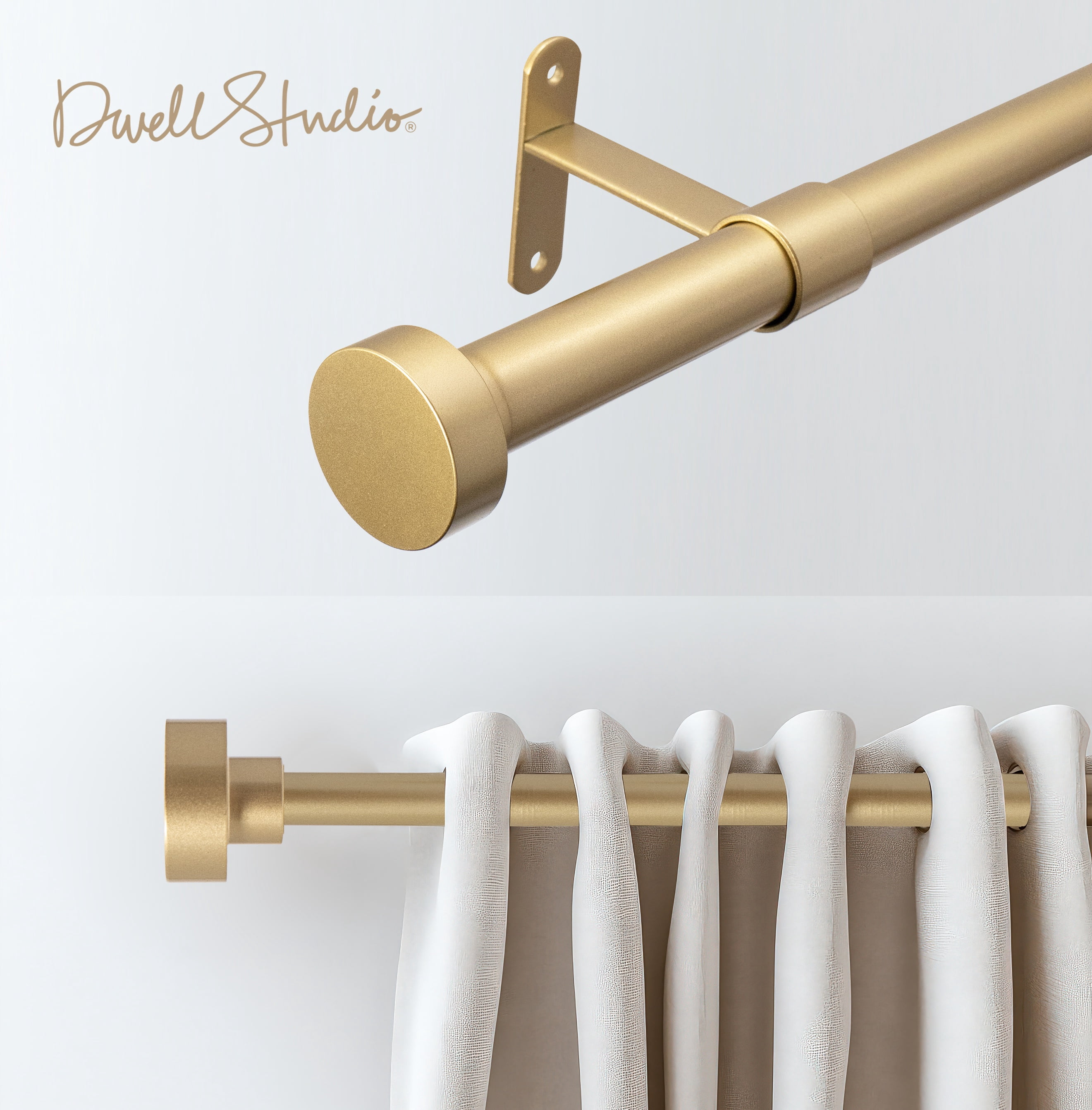 Dwell Studio 3/4" Customizable Curtain Rod Kit, 20-120", Brass