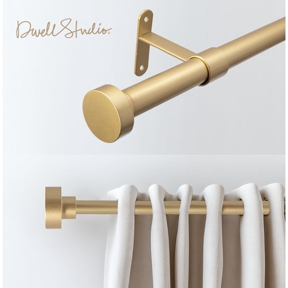 Dwell Studio 3/4" Customizable Curtain Rod Kit, 20-120", Brass
