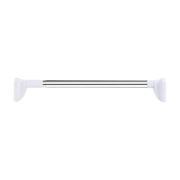 DwellJoy Adjustable Drill-Free Tension Rod, Heavy-Duty Stainless Steel Hanger Rod for Clothes Curtains, No-Damage Installation for Bathroom Closet Wardrobe RV