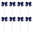 thumbnail image 1 of DwellJoy Bow Cupcake Toppers for Wedding, Bridal Shower, Engagement & Birthday Party Decorations - Polyester Satin Ribbon Bowknot Cake Picks, 1 of 7