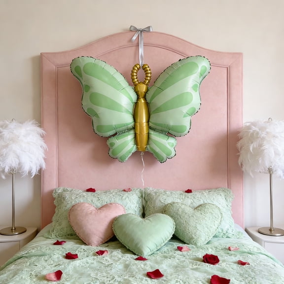 DwellJoy Butterfly Balloons Decorations for Party Festival Birthday Baby Shower Wedding Backdrop Photo Booth Decoration, Plastic Butterfly Shaped Balloon Ornament