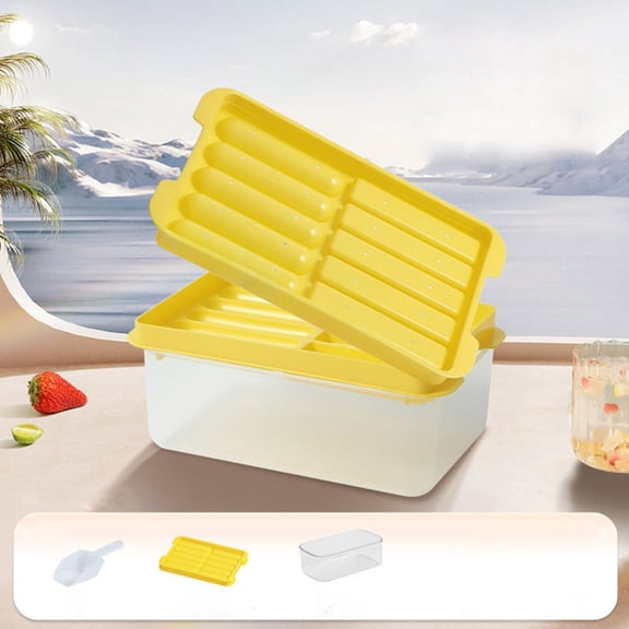 DwellJoy Household Ice Making Mold with Ice Storage Box, 10 Grid Silicone Ice Cube Tray for Fast Freezing, Leak-Proof BPA Free Kitchen Essentials for Cocktails Beverages Parties
