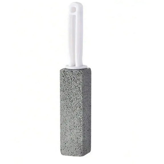 DwellJoy Natural Volcanic Stone Toilet Bowl Scrub Brush with Extra-Long Handle - Removes Hard Water Stains, Limescale from Tiles, Grout, Bathtub, Sink, BBQ Grill & Pool