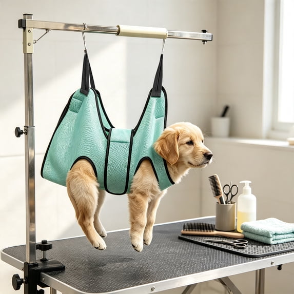 DwellJoy Pet Grooming Sling, Breathable Mesh Support Harness for Nail Trimming, Fits Cats & Small Dogs up to 13 lbs