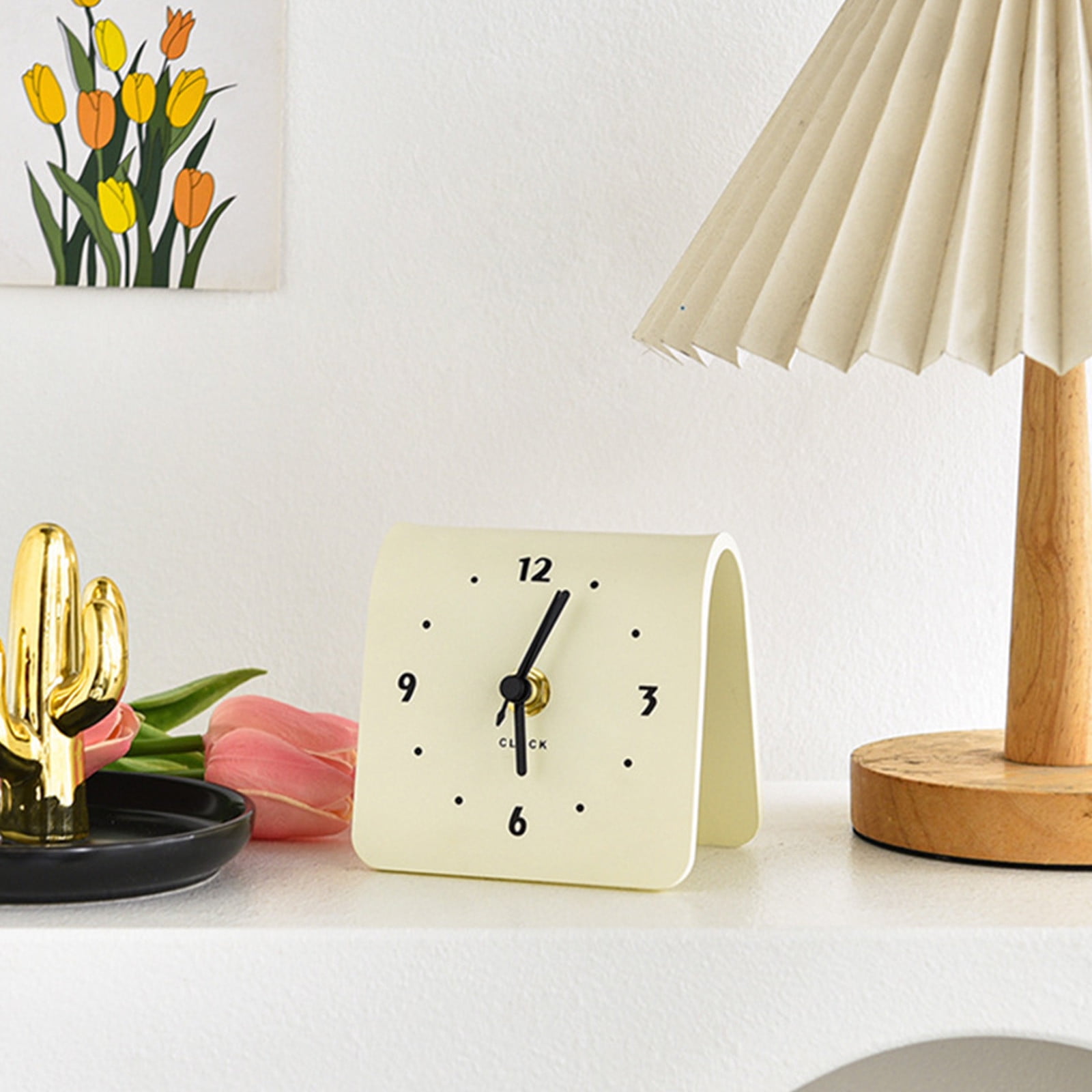 DwellJoy Plastic Small Clock for Desk - Lightweight Modern Silent ...