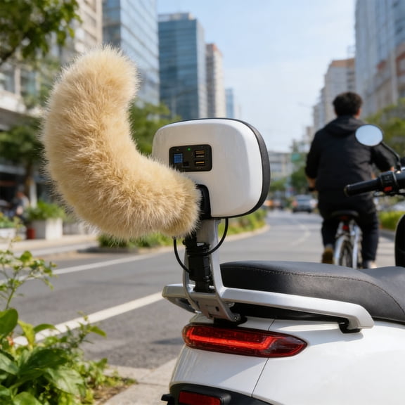 DwellJoy Remote Control LED Light Up Tail for Scooter Bike Helmet, Wireless Adhesive Wearable Costume Decoration with Multiple Motion Modes