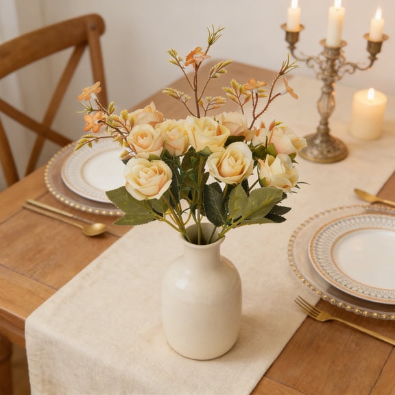 DwellJoy Roses Artificial Flowers, Fake Flower Bouquets Suitable For Wedding Home And Hotel Floral Arrangements And Landscaping Artificial Flower Decorative Ornaments