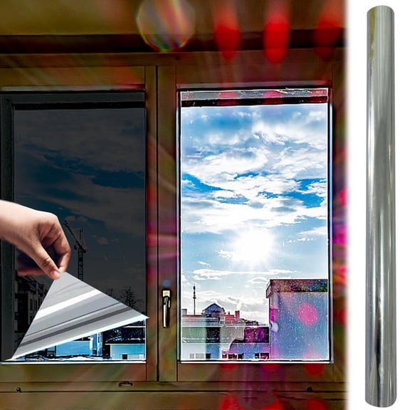 DwellJoy Ultra Clear Static Cling Window Film Kit - One Way Privacy Mirror Tint Blocks 95% UV & 85% Heat, Includes Squeegee & Spray Bottle for Easy DIY Installation