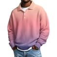 thumbnail image 1 of Dwelliawo Big and Tall Polo Shirts for Men Long Sleeve Golf Oversized Henley Shirts with Collar Comfort Heavyweight Tops Casual Quarter Button Waffle Shirt Pink M, 1 of 3