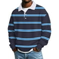 thumbnail image 1 of Dwelliawo Big and Tall Polo Shirts for Men Long Sleeve Workout Colorful Waffle Shirt with Collar Comfort Heavyweight Tshirts Casual Quarter Button Henley Shirts Blue 2XL, 1 of 5