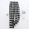 thumbnail image 1 of Dwelliawo Black Plaid Pants Women Fuzzy Halloween Pj Pants Stretch Comfy Buffalo Plaid Flannel Pajama Bottoms Cute Christmas Christmas Pajama Pants Sweatpants 2XL, 1 of 4