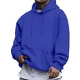thumbnail image 1 of Dwelliawo Blue Men's Fashion Hoodies & Sweatshirts Long Sleeve Hooded Sweatshirt Essentials Fashion Fleece Hoodies with Drawstring heavyweight Hoodies Pullover 3XL, 1 of 3