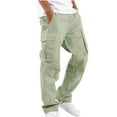 thumbnail image 1 of Dwelliawo Cargo Pants for Men Big and Tall Elastic Waist Cotton Sweatpants Causal Solid Multi Pockets Joggers Athletic Pant Mint Green XL, 1 of 4