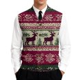 thumbnail image 1 of Dwelliawo Christmas Mens Sweater Vest Formal Knitted V Neck Pullovers Sweater Warm Sleeveless Xmas Ribbed Sweaters Regular Fit Going Out Stretch Vest Deep Red L, 1 of 7
