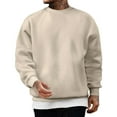 thumbnail image 1 of Dwelliawo Crew Neck Sweatshirt for Mens Casual Long Sleeve Cotton Sweatshirt Fashion Fall Winter Pullover Sweatshirt White S, 1 of 4
