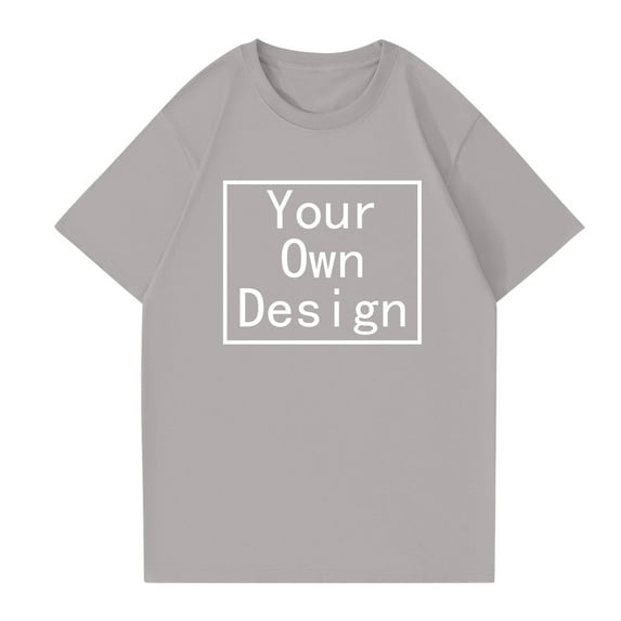 Dwelliawo Custom T Shirts for Women Customized Gifts Add Design Your Own Shirts Print Picture Funny Image Text Front/back T Shirts Personalized Gifts Customized Tee Gray 2XL