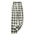 thumbnail image 1 of Dwelliawo Gray Plaid Pajama Pants Women Plaid Comfy Pj Pants Wide Leg Christmas Matching Halloween Pajamas Soft Drawstring Sleep Cute Bottoms 2XL, 1 of 4