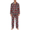 thumbnail image 1 of Dwelliawo Halloween Big Head for Mens Pajamas Set, Soft Long Sleeve Pajamas for Lightweight Button Purple M, 1 of 4