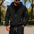 thumbnail image 1 of Dwelliawo Hoodies for Men Tactical Hoodies Full Zip Cargo Pullover Winter Big and Tall Workout Sweatshirt with Pockets Black M, 1 of 8