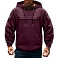 thumbnail image 1 of Dwelliawo Hoodies for Men Tactical Sweatshirt Quarter Zip Cargo Pullover Autumn Fashion Workout Sweatshirt with Pocket Wine 4XL, 1 of 5