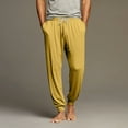 thumbnail image 1 of Dwelliawo Men Pajama Pants Loose Fit Drawstring Pajama with Pockets Soft Sleepwear Loungewear Pants Bottoms Jogger Pant Yellow 3XL, 1 of 4