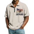 thumbnail image 1 of Dwelliawo Men's 1776 Independence Day American Flag Short Sleeve Polo Golft Shirt Beige L, 1 of 4