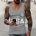 thumbnail image 1 of Dwelliawo Men's 250 Years Patriotic Tank Tops American Flag Usa 250th Anniversary Pullover Graphic Sleeveless Tank Top Loose Fit Relaxed Fit Muscle Shirts Gray M, 1 of 5