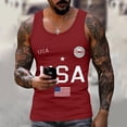 thumbnail image 1 of Dwelliawo Men's 250 Years Patriotic Tank Tops American Flag Usa 250th Anniversary Tank Top Graphic Sleeveless Shirts Loose Fit Casual Muscle Pullover Red 4XL, 1 of 5