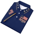 thumbnail image 1 of Dwelliawo Men's 250th Anniversary National Flag Print Polo Shirt 250 Anniversary Usa Freedom Patriotic Polo Shirts American Flag Patriotic Shirt Short Sleeve Tee S Dark Blue S, 1 of 5