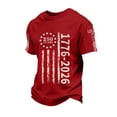 thumbnail image 1 of Dwelliawo Men’s 250th Anniversary Patriotic Shirt 250th Patriotic 1776-2026 Shirts 250 Years American T Shirt Pullover 1776-2026 Plus Size T Shirts Red 3XL, 1 of 5