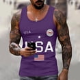 thumbnail image 1 of Dwelliawo Men's 250th Anniversary Tank Tops 4th Of July Usa 250th Anniversary Tank Top Graphic Sleeveless Pullover Casual Loose Fit Muscle Shirts Purple M, 1 of 5