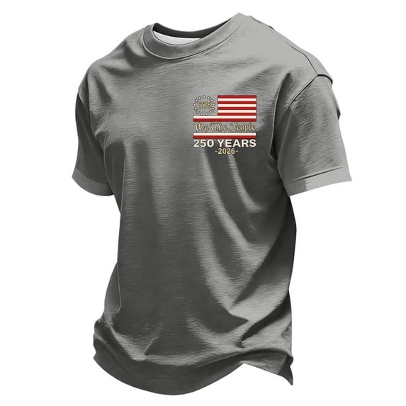 Dwelliawo Men's 250th Anniversary Usa Polo Shirt 1776-2026 Freedom Short Sleeve Patriotic Shirt American Flag Patriotic Shirts Polo Top M Gray XL