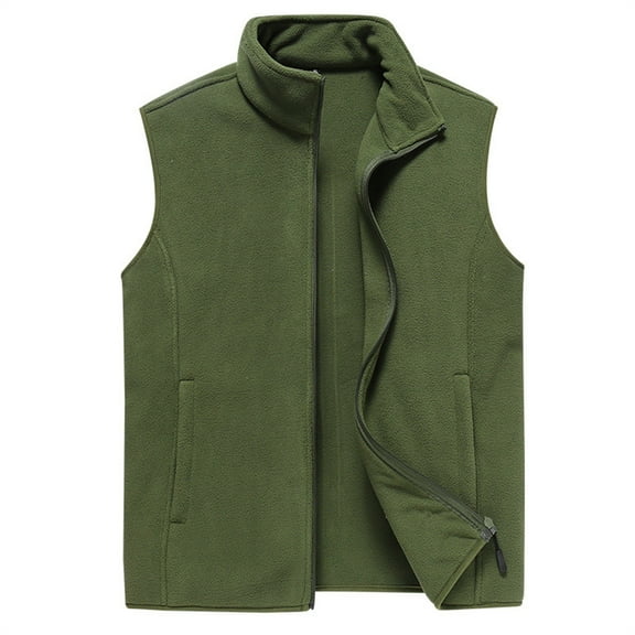 Dwelliawo Men's Casual Lightweight Outdoor Cargo Vest Golf Zipper Vest with Hidden Pockets Summer Hiking Sleeveless Jackets Army Green 6xl
