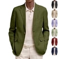 thumbnail image 1 of Dwelliawo Men's Casual Stretch Blazer Jacket Button Lightweight Casual Sports Coats Dress Suit Jackets Winter Fall Regular Fit Long Sleeve Jacket Army Green 2XL, 1 of 4