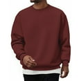 thumbnail image 1 of Dwelliawo Men's Crewneck Sweatshirts Casual Cotton Long Sleeve Sweatshirts Fashion Fall Winter Pullovers Deep Red L, 1 of 4