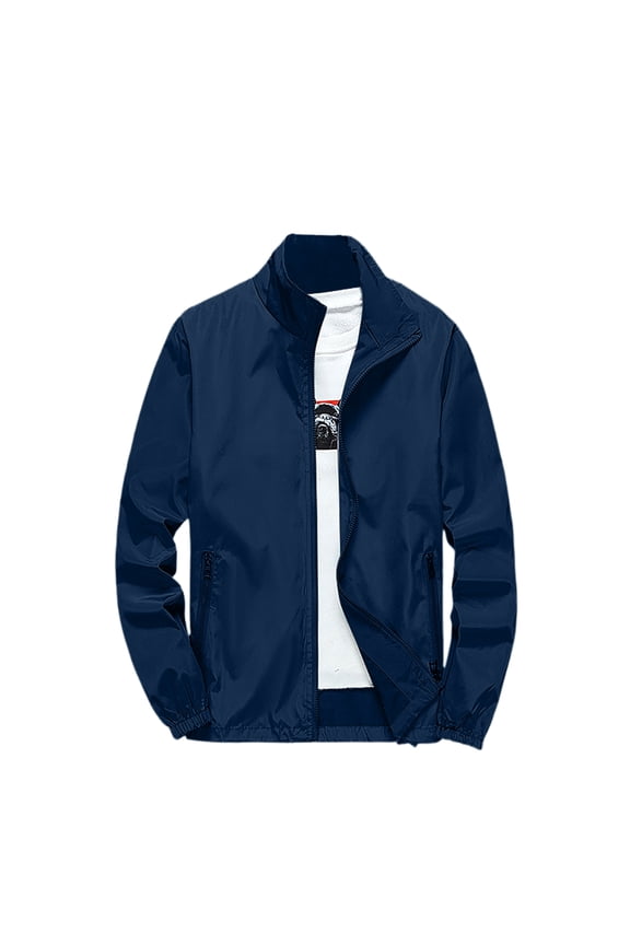 Men's Jackets Waterproof Cycling Windbreaker Lightweight Jacket Hooded Work Travel Running Jackets Softshell Rain Zip Up Coats with Pocket Clearance Dark Blue 3XL